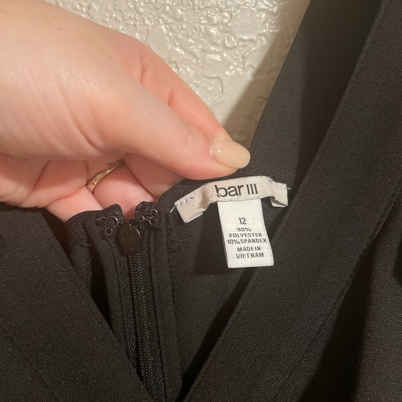 Bar III Romper Black Sleeveless Ruffled | Size 12 - Picture 4 of 8